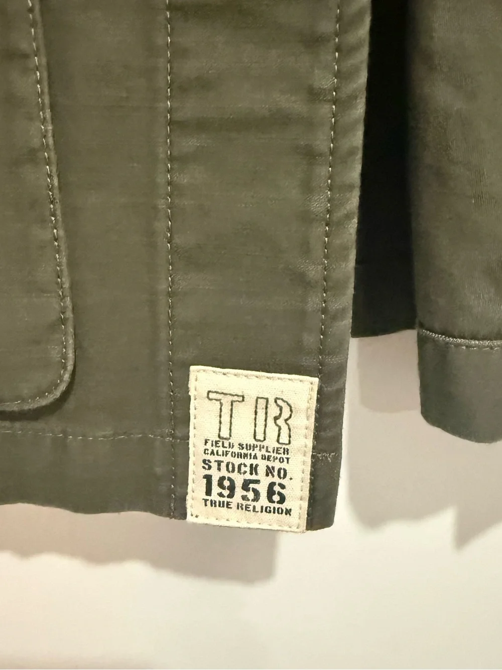 True Religion Men Field Supplier Stock 1956 OliveMilitary Field Jacket Sz L